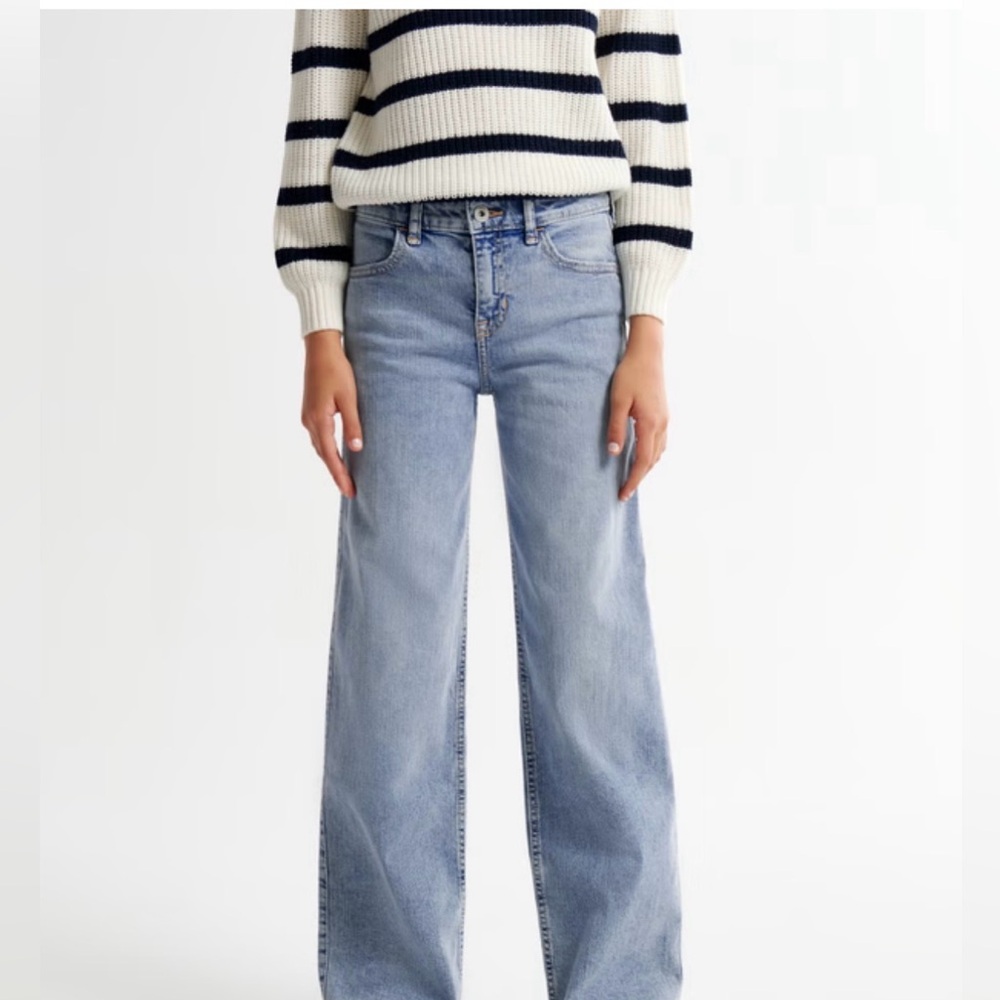 Abercrombie Kids Light Blue Wide Leg Jeans